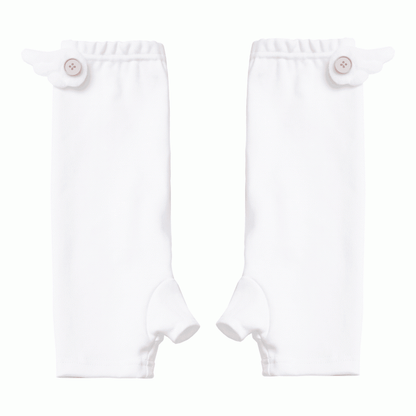 Blue/Pink Button White Angel Wing Accent Armwear