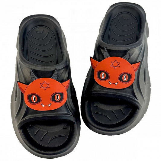 Red Devil Black Gothic Summer Slippers