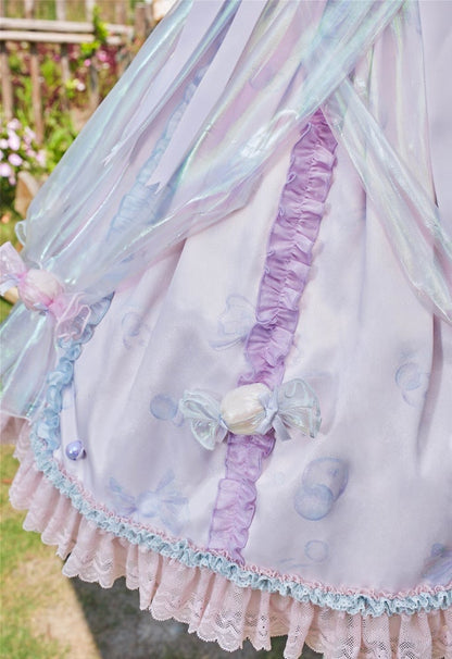 Light Purple Candy and Bead Decorated Spaghetti Straps Dress Sweet Lolita JSK