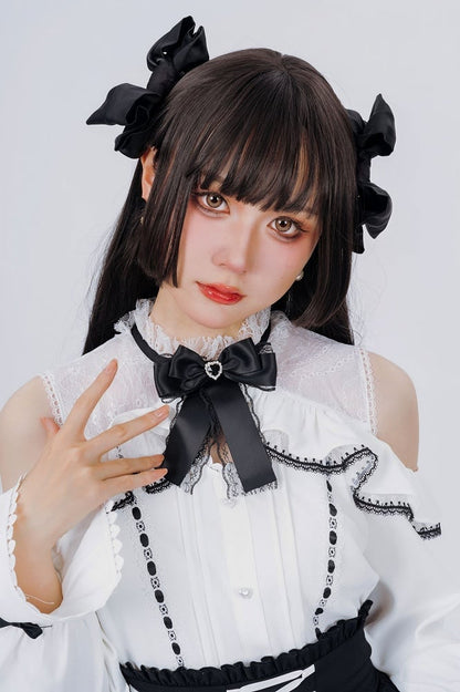 Jirai Kei Open Shoulders Long Sleeves White Blouse Best Seller