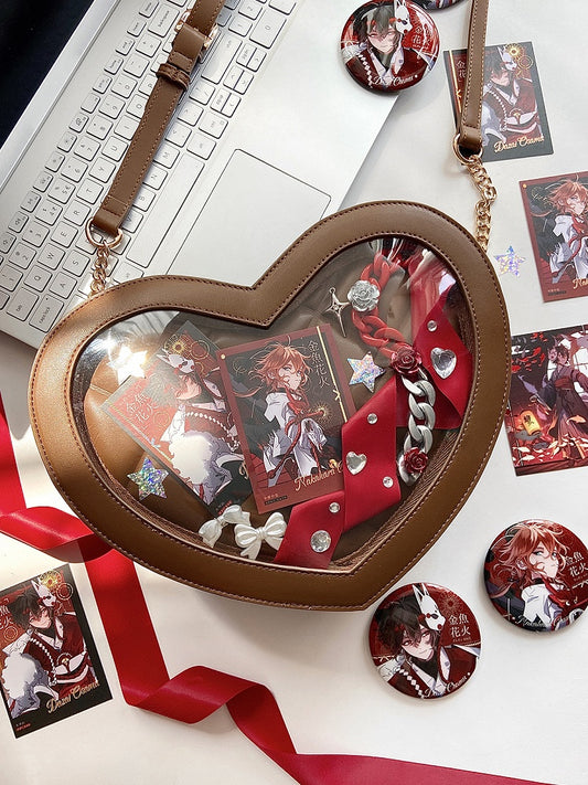 Brown Lolita Heart-shaped Ita Bag - Comes with Adjustable Strap