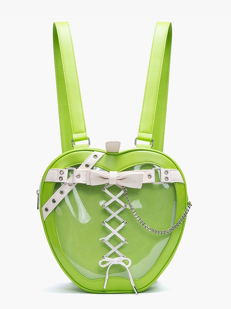 Green Apple Design Lace-up Detail Ita Backpack