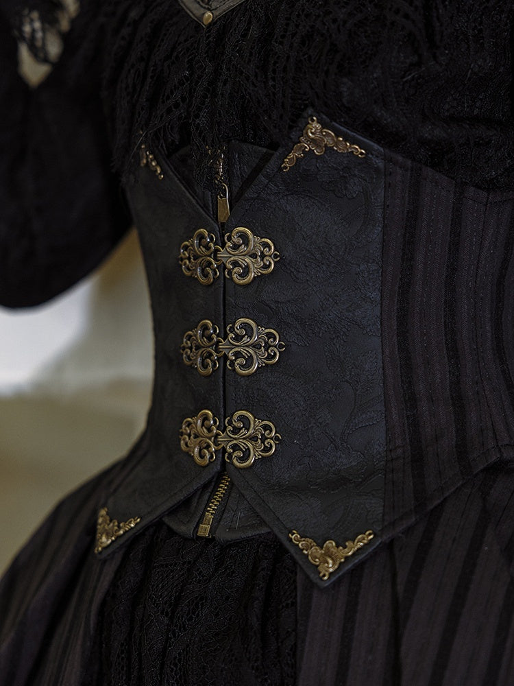 Gothic Black PU Steampunk Corset Belt