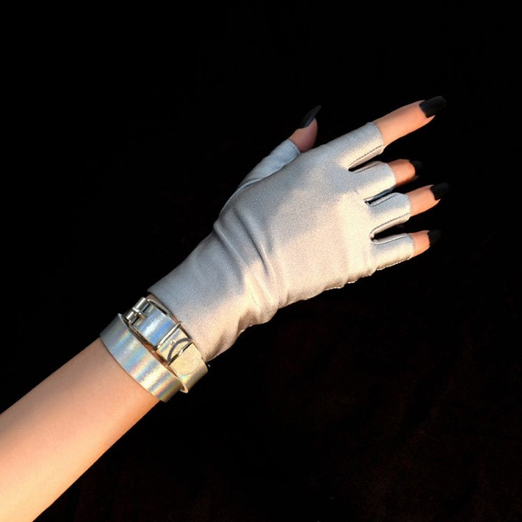 Silver Cyberpunk Finger Gloves + Silver Bracelet