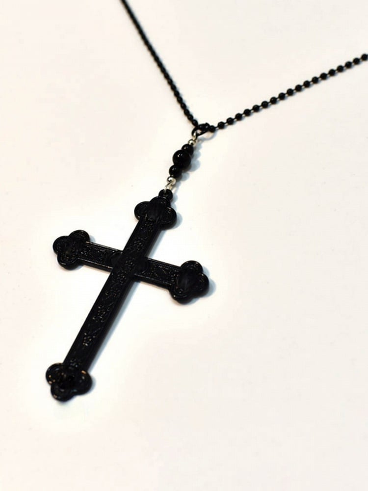Black Gothic Punk Cross Pendant Necklace