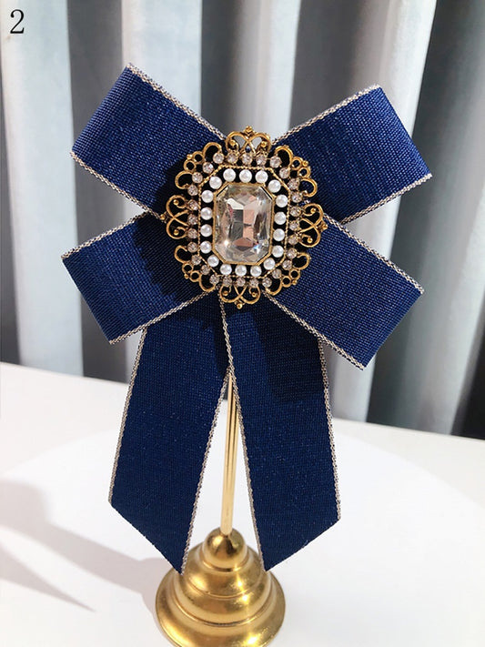 8 Options Preppy Style Rhinestone Decorated Bow Tie