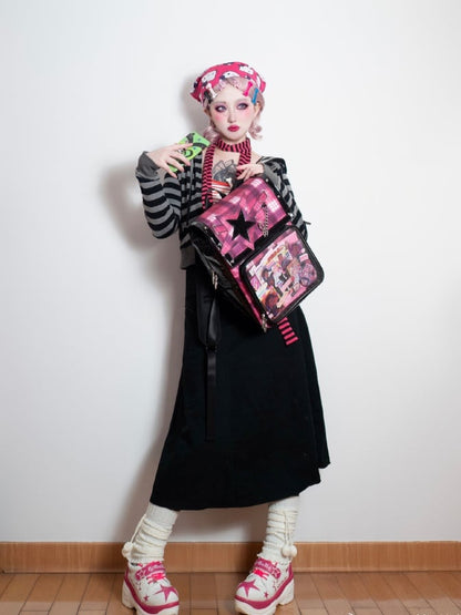 Purple Plaid Star Ita Backpack