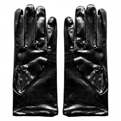 Cyberpunk Patent Silver / Black Gloves