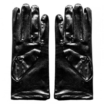 Cyberpunk Patent Silver / Black Gloves