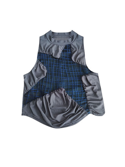 Punk Star Design Dark Grey Sleeveless Top