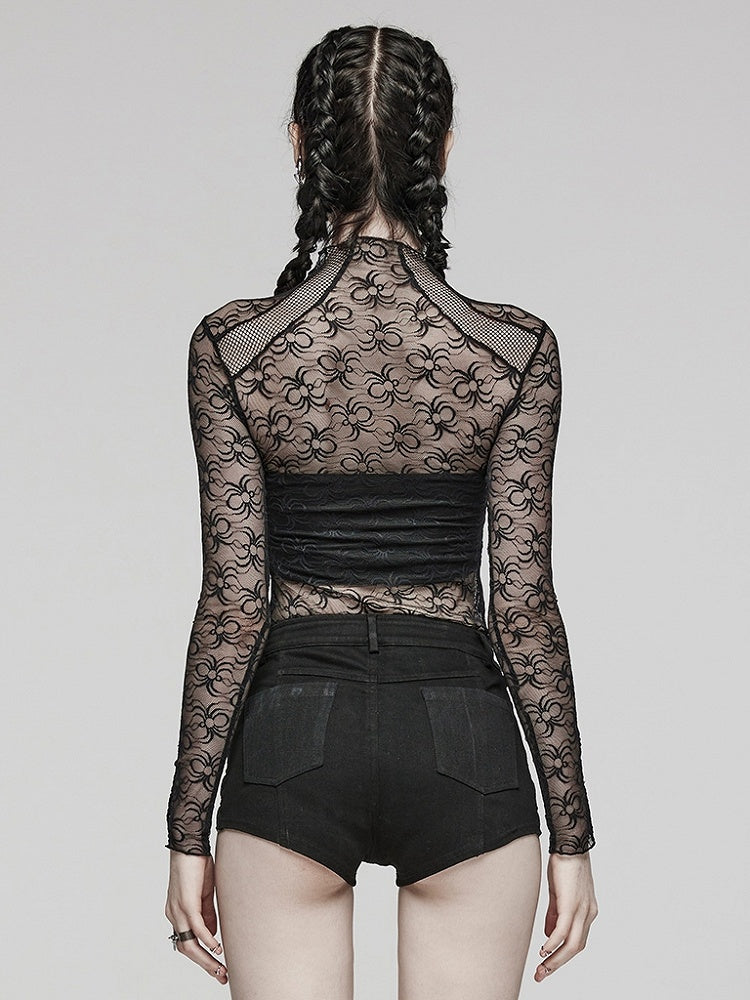 Black Cyberpunk Slim Patchwork T-shirt