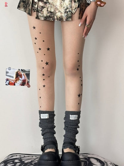 Nude Bittersweet Star Print Tights