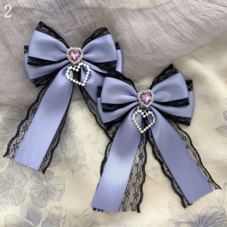 15 Options Heart Decorated Bowknot Brooches