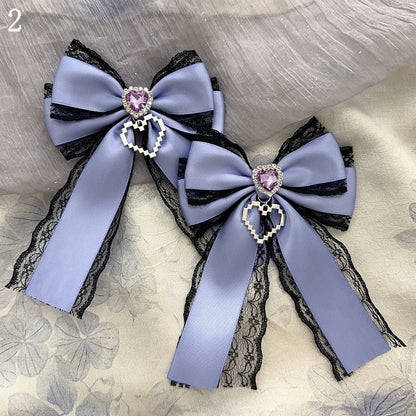 15 Options Heart Decorated Bowknot Brooches