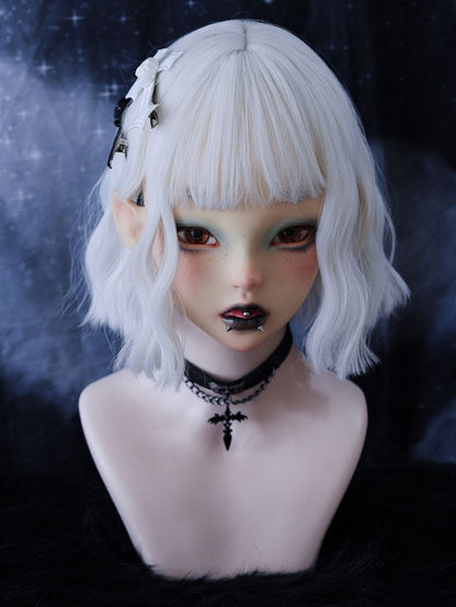 Goth Black/ White Skull Cross Hairclip