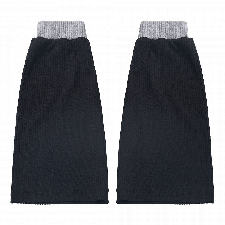 Black and Gray Colorblock Design 45CM Knitted Leg Warmers