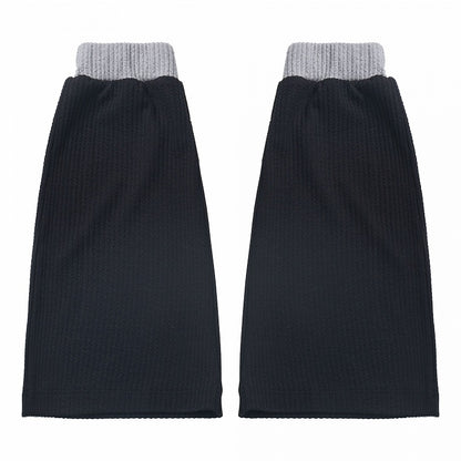 Black and Gray Colorblock Design 45CM Knitted Leg Warmers