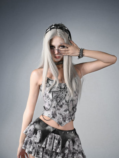 Y3K Fashion Futuristic Cyberpunk Silver Snake Bone Bracelet