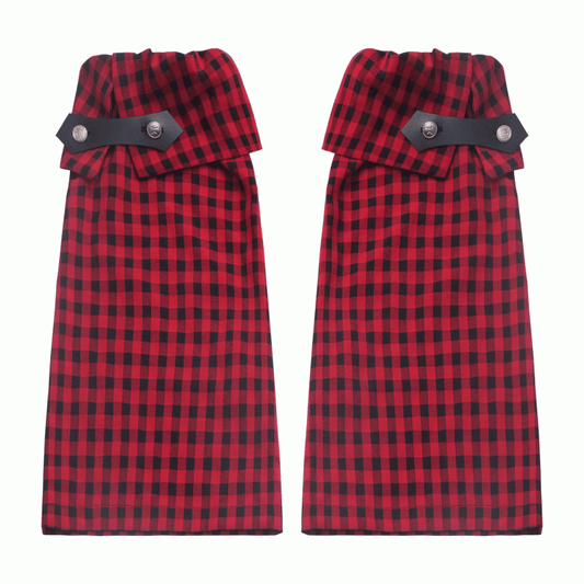 Red and Black Plaid Leg Warmers