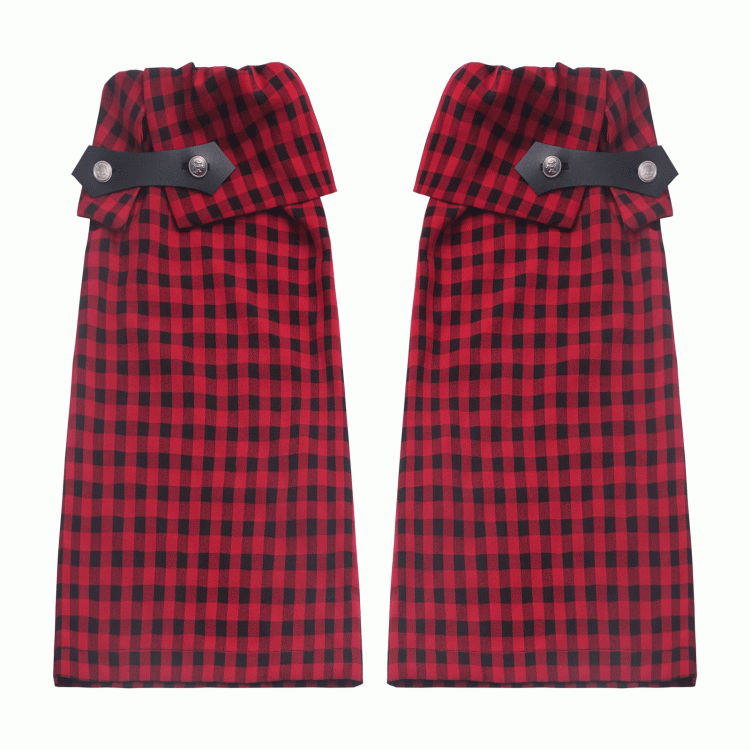 Red and Black Plaid Leg Warmers