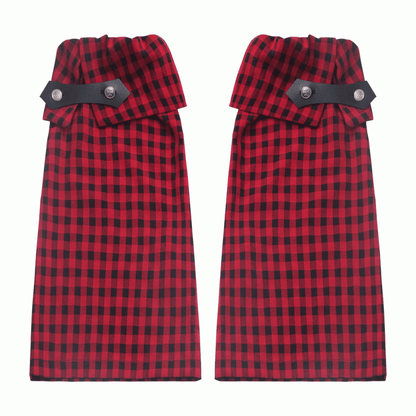 Red and Black Plaid Leg Warmers
