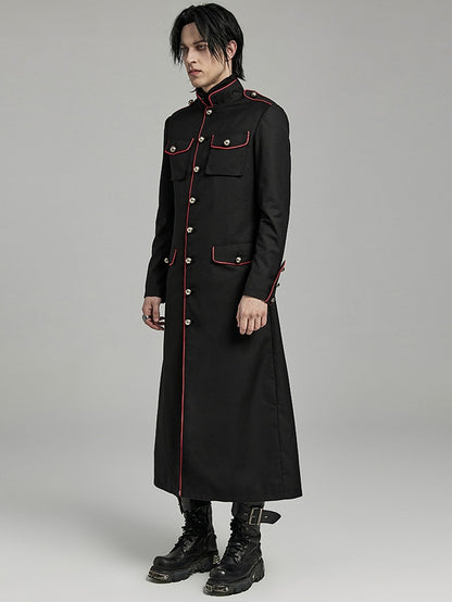Black and Red Military Coat