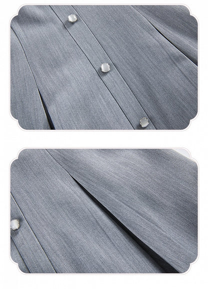 Gray Slim Fit Waist Elegant Lolita Fashion Dress