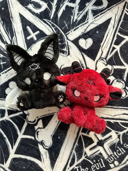 Black and Gray Gothic Bat Plushie