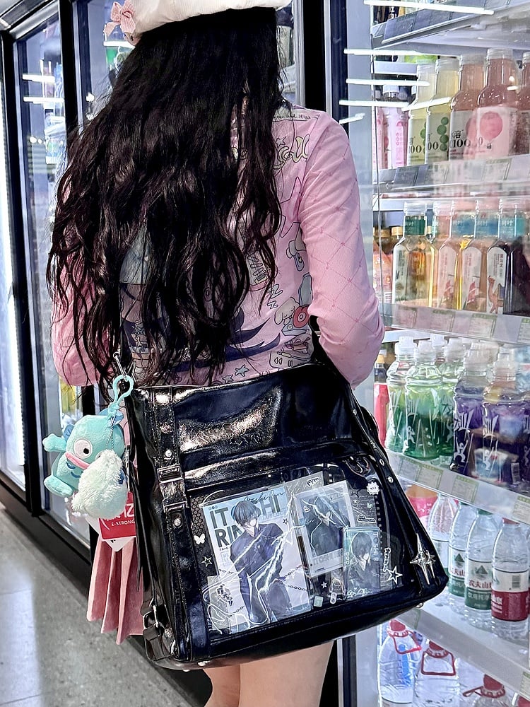 Black Stud Detail Buckle Strap Ita Bag