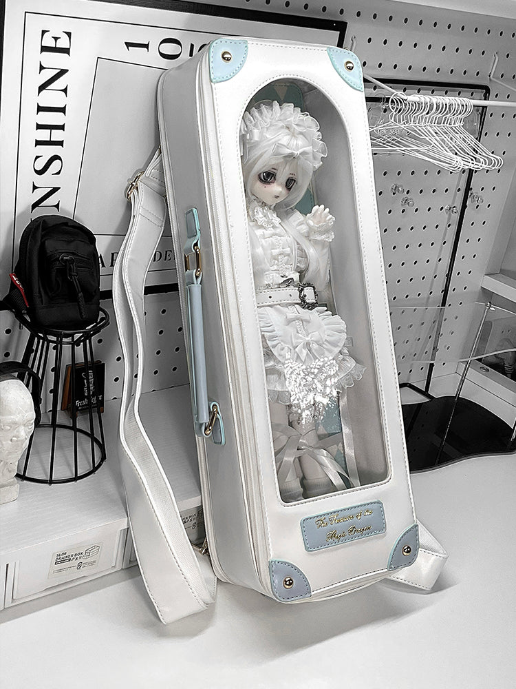 White & Blue 1/4 Scale BJD Doll Bag with Two Straps