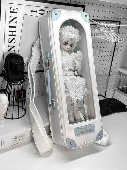 White & Blue 1/4 Scale BJD Doll Bag with Two Straps