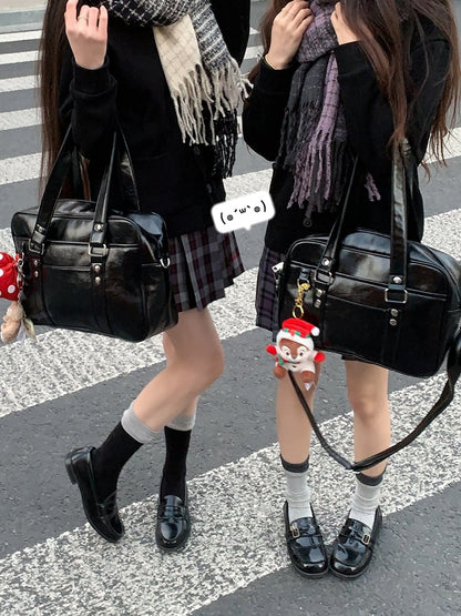 Black JK Uniform Bag – 3 Ways to Wear: Crossbody, Shoulder, or Hand