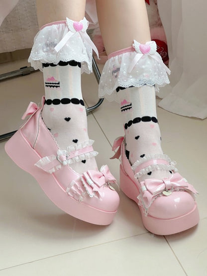 19 Options Colorful Lolita Calf Socks With Bowknot Details And Lace Cuffs