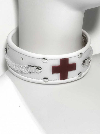 Red/Pink/Blue Yami Kawaii Stud Punk Cross Choker