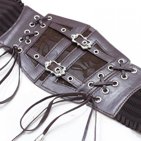 Wasteland Punk Gothic Brown Lace-up Buckle Corset Belt