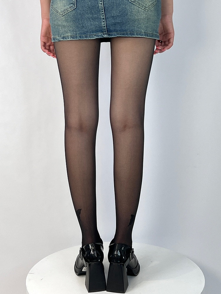 Black/White Butterfly Print Tights