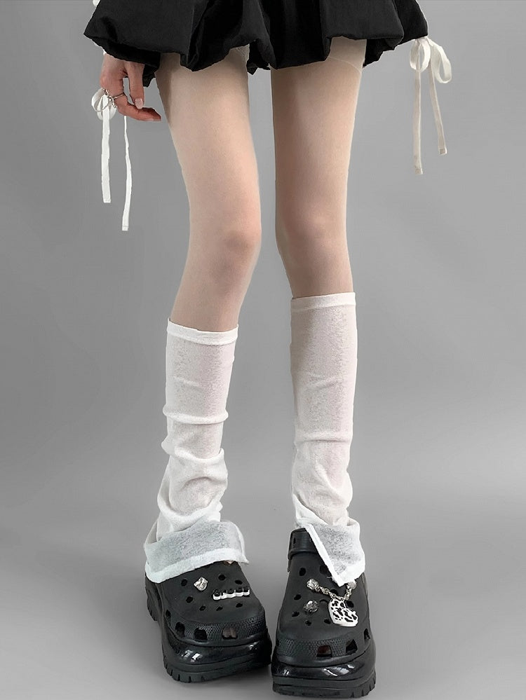 White/Blue Split Cuffs Leg Sleeves