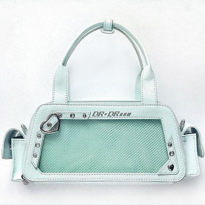 Green Heart Buckle Decorated Ita Bag