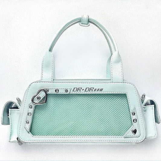 Green Heart Buckle Decorated Ita Bag