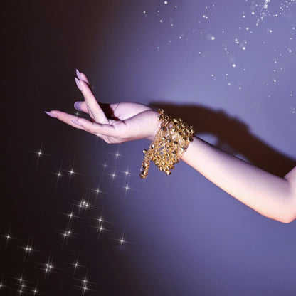 Gold Exotic Bell Design Armlet Bracelet