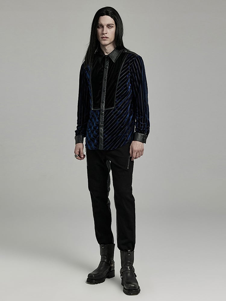 Black and Blue Military Men's Shirt