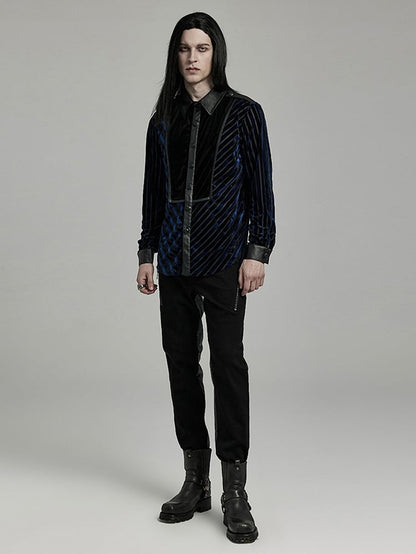 Black and Blue Military Men's Shirt