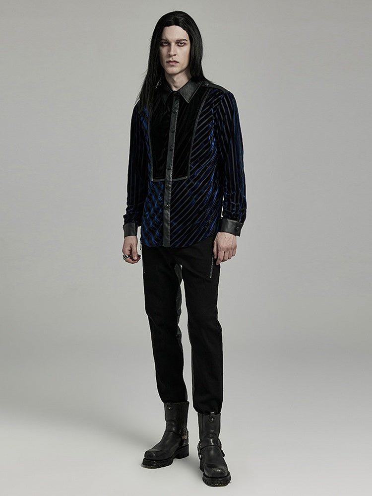 Black and Blue Military Men's Shirt