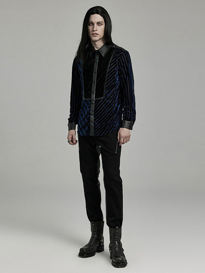 Black and Blue Military Men's Shirt