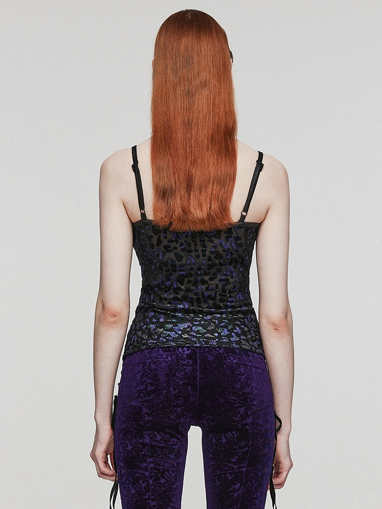 Plus Size Leopard Black and Purple Goth Camisole