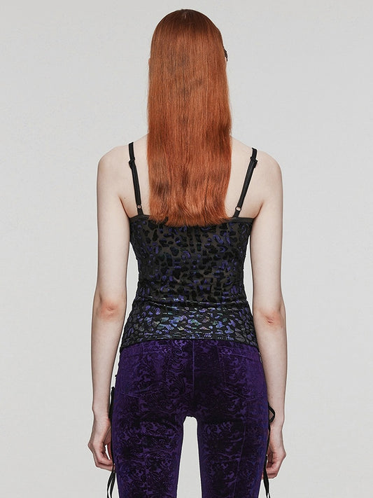 Plus Size Leopard Black and Purple Goth Camisole