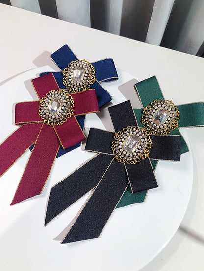 8 Options Preppy Style Rhinestone Decorated Bow Tie