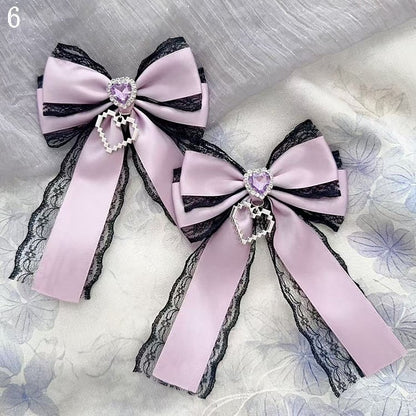 15 Options Heart Decorated Bowknot Brooches