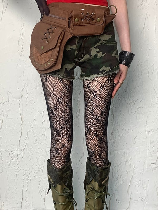 Black Y2K Hollow-out Design Tights