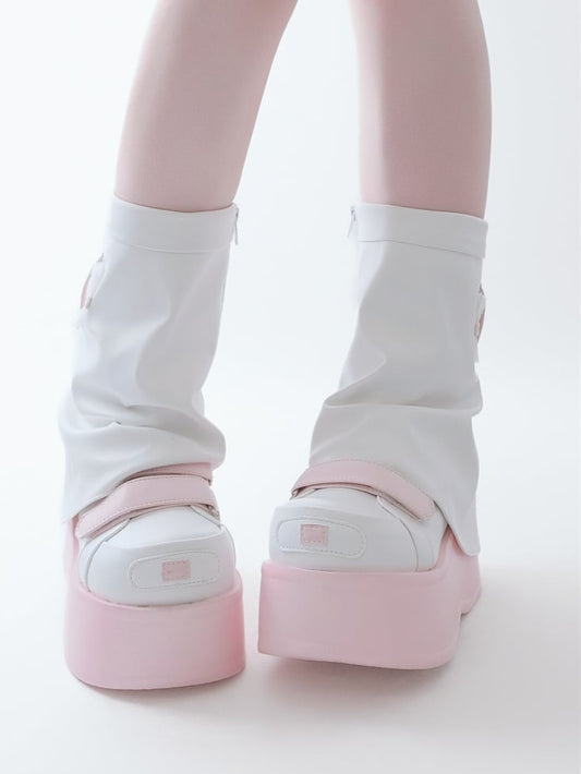 Pink Yami Kawaii Zip Closure at Sides Platform Boots